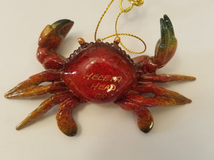 Crab Ornament labeled Heceta Head Oregon