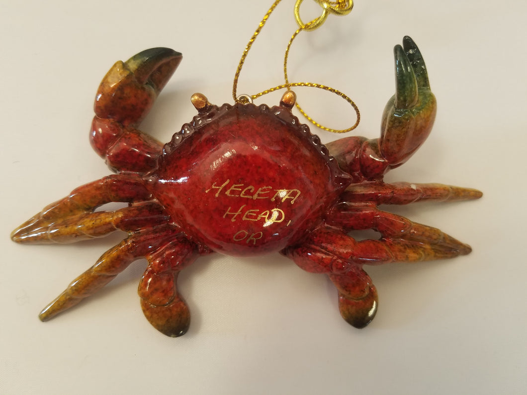 Crab Ornament labeled Heceta Head Oregon