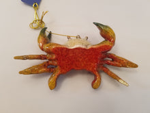 Load image into Gallery viewer, Crab Ornament labeled Heceta Head Oregon
