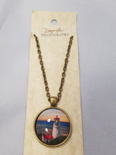 Load image into Gallery viewer, Heceta lighthouse sunset pendant necklace
