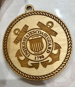 U.S Coast Guard wood ornament
