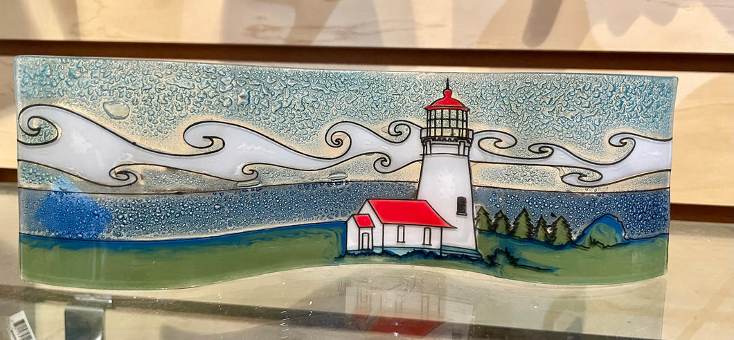 Heceta Lighthouse Wavy Art Glass